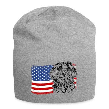 Maltese Amérique Flag Dogs Wilsigns - Bonnet en jersey - gris chiné - Devant
