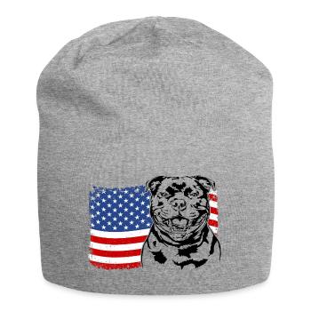Staffordshire Bull Terrier America Flag Dogs - Jersey Beanie - heather grey - Front