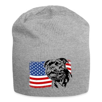 Staffordshire Bull Terrier Amerika Fahne Hunde - Jersey-Beanie - Grau meliert - Vorne