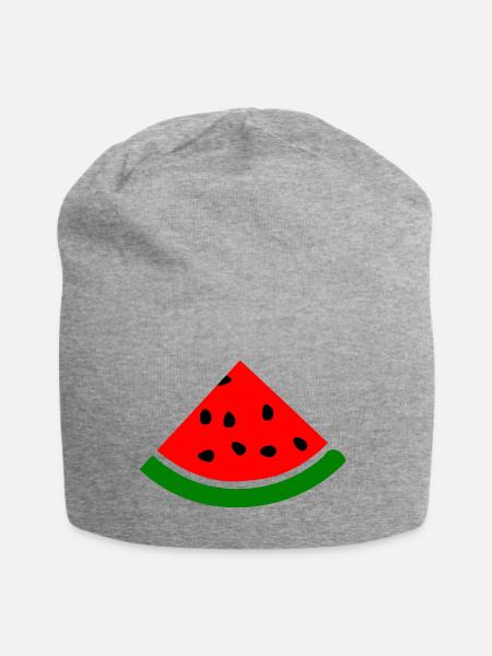 Wassermelone - Jersey-Beanie - Grau meliert