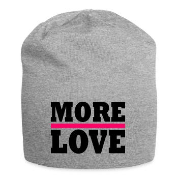 More love - Jersey Beanie - heather grey - Front