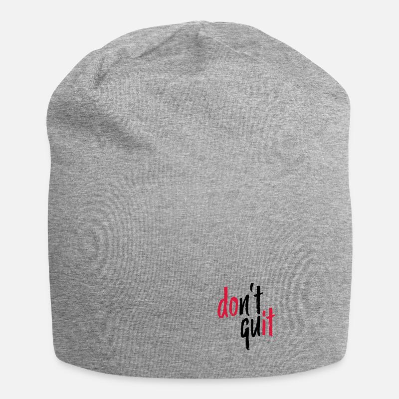DON'T QUIT – Do it Pumpen Fitte Sport - Jersey-Beanie - Grau meliert