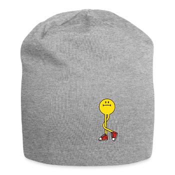 Muss Mal auf Toilette lustige Grafik Geschenk - Jersey-Beanie - Grau meliert - Vorne