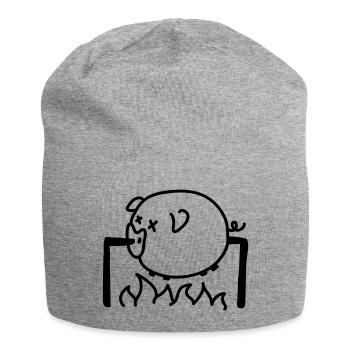 Pork Barbecue - Line - Jersey Beanie - heather grey - Front