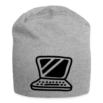 Laptop - Line - Jersey Beanie - heather grey - Front