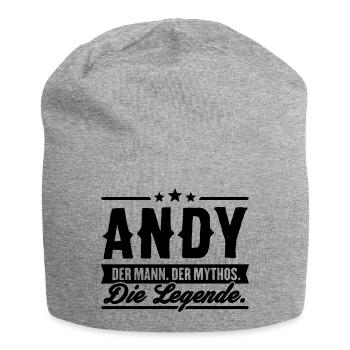 Man Myth Legend Andy - Jersey Beanie - heather grey - Front