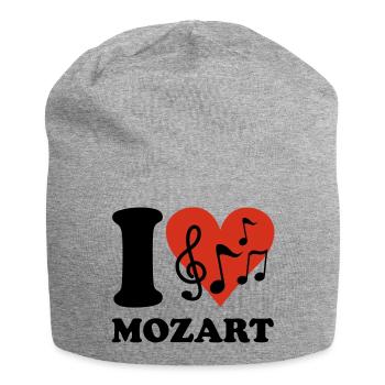 I love Mozart - Jersey-Beanie - Grau meliert - Vorne