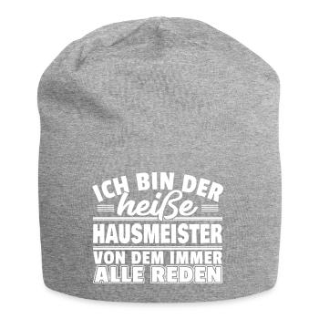 Heißer Hausmeister - Jersey-Beanie - Grau meliert - Vorne