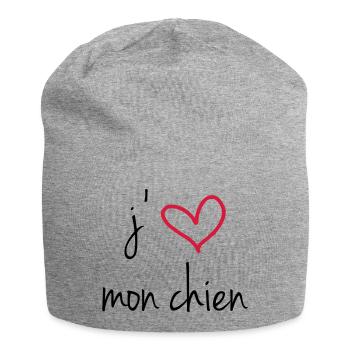 i love my dog - Jersey-Beanie - Grau meliert - Vorne