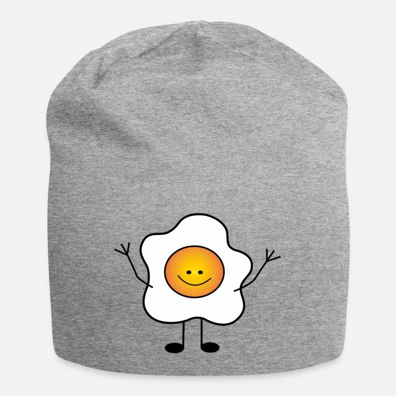 egg - Jersey-Beanie - Grau meliert