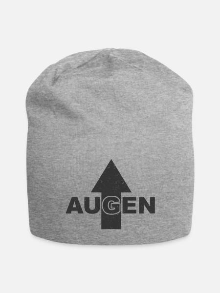 Achtung Augen hier Oben - Jersey-Beanie - Grau meliert