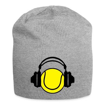 headphones headphones dj audio tennis - Jersey Beanie - heather grey - Front