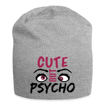 cute but psycho eyes cool sweet saying sweet desi - Jersey Beanie - heather grey - Front