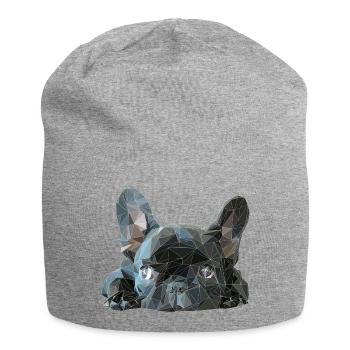 French Bully super süsses Low Poly Geschenk Design - Jersey-Beanie - Grau meliert - Vorne