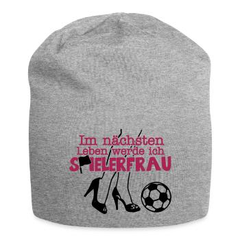 Im nächsten Leben werde ich Spielerfrau - Jersey-Beanie - Grau meliert - Vorne