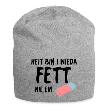 Fett wie ein Radierer - Jersey-Beanie - Grau meliert - Vorne