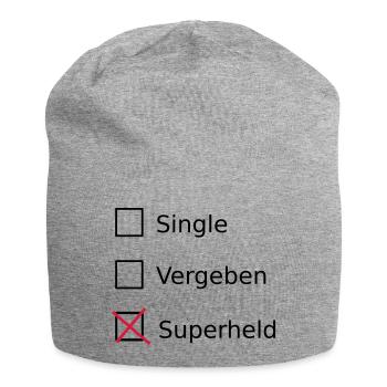 Single Vergeben Superheld - Jersey-Beanie - Grau meliert - Vorne