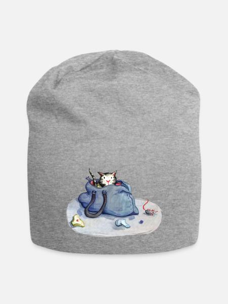 Verstecken - Jersey-Beanie - Grau meliert