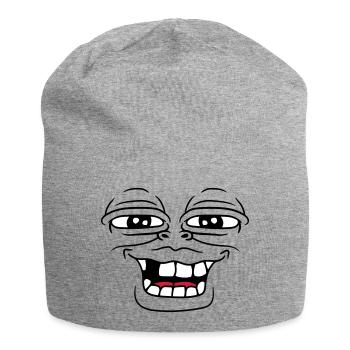 frosch monster gesicht lustig haesslich grinsen za - Jersey-Beanie - Grau meliert - Vorne