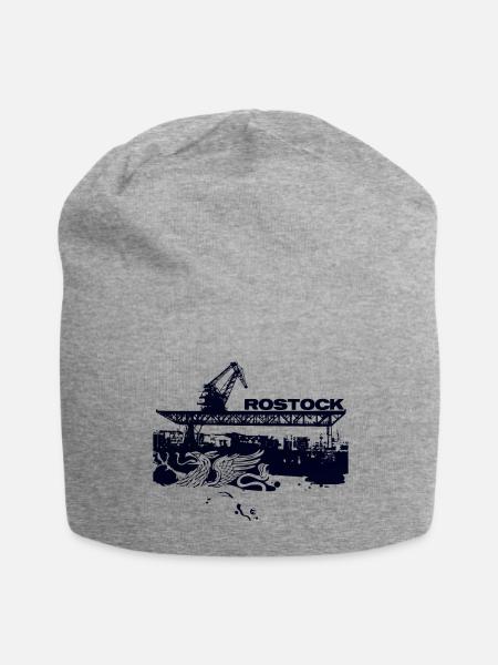 Rostock Stadthafen - Jersey-Beanie - Grau meliert