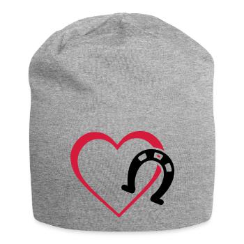 Symbole - Hufe Herz - Jersey-Beanie - Grau meliert - Vorne