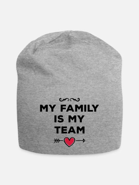 my family is my team heart - Jersey-Beanie - Grau meliert