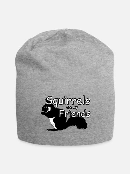 Eichhörnchen Freunde Tiere Spruch - Jersey-Beanie - Grau meliert