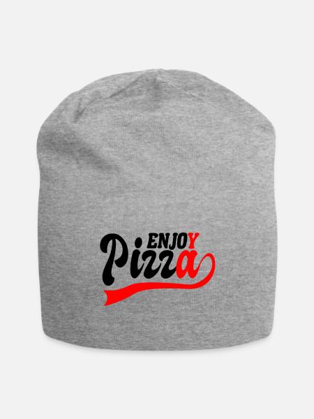 Enjoy pizza - Jersey-Beanie - Grau meliert