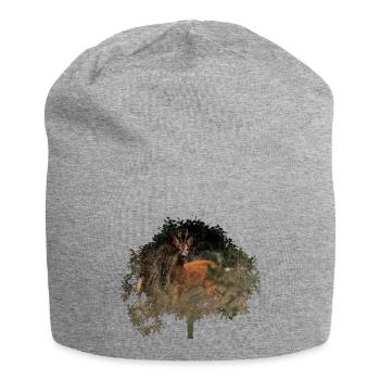beau chevreuil dans la forêt - Bonnet en jersey - gris chiné - Devant