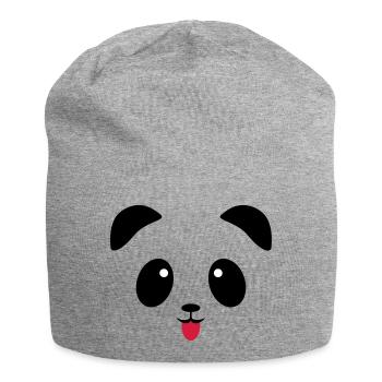 Langue de visage de panda - Bonnet en jersey - gris chiné - Devant