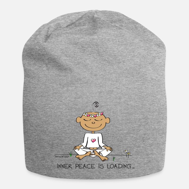 Inner Peace is Loading ... - Jersey-Beanie - Grau meliert