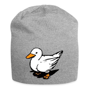 Coole Ente - Badeente - Vogel - Quietscheente - Jersey-Beanie - Grau meliert - Vorne