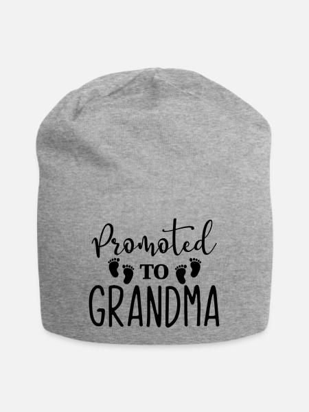 Promoted to GRANDMA - Jersey-Beanie - Grau meliert