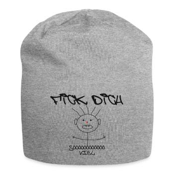 Fick Dich - Jersey-Beanie - Grau meliert - Vorne