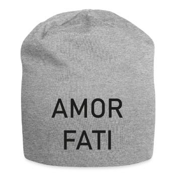 Amor Fati - Liebe dein Schicksal - Nietzsche - Jersey-Beanie - Grau meliert - Vorne