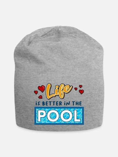 schwimmen fitness delphinschwimmen schwimmer fun - Jersey-Beanie - Grau meliert