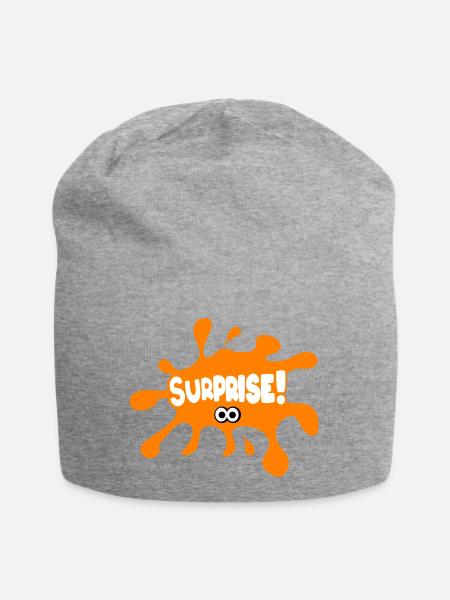 Überraschen! - Jersey-Beanie - Grau meliert