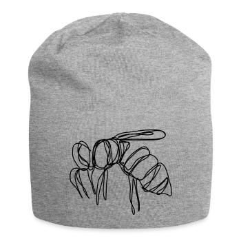 Biene - Jersey-Beanie - Grau meliert - Vorne