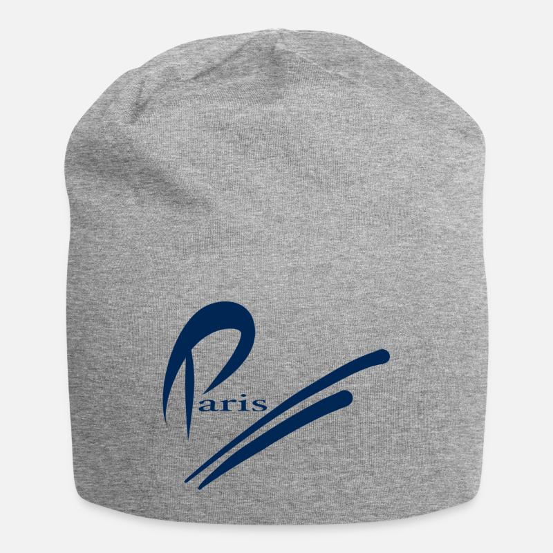 Paris Design - Blau - Jersey-Beanie - Grau meliert