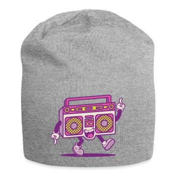 cute radio retro style - Jersey Beanie - heather grey - Front