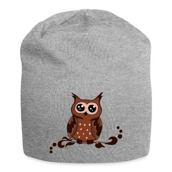 alles Eule braun - Jersey-Beanie - Grau meliert - Vorne