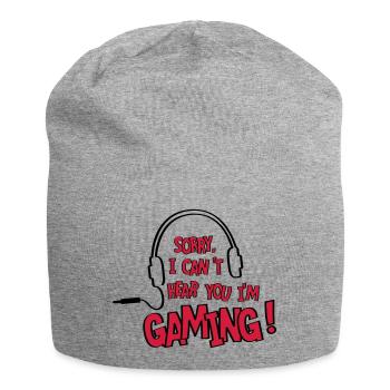 Ich kann dich nicht hören, ich spiele! online. - Jersey-Beanie - Grau meliert - Vorne