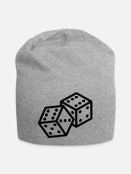 Doppelwürfel - Jersey-Beanie - Grau meliert
