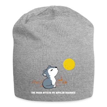 The moon affects my bipolar disorder - Jersey Beanie - heather grey - Front