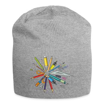 I like school supplies - Jersey Beanie - heather grey - Front