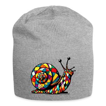 Harlequin Snail - Jersey Beanie - heather grey - Front