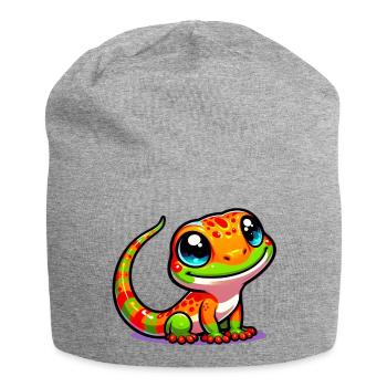 Gecko - Jersey-Beanie - Grau meliert - Vorne