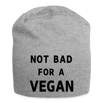 Not bad for a vegan - Jersey Beanie - heather grey - Front