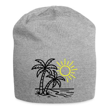 Insel Palmen Strand - Jersey-Beanie - Grau meliert - Vorne