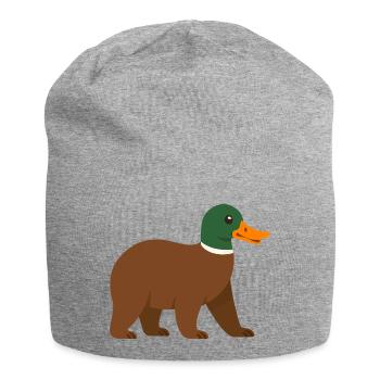 Die Bärente - sie hat einen Schnabel! - Jersey-Beanie - Grau meliert - Vorne